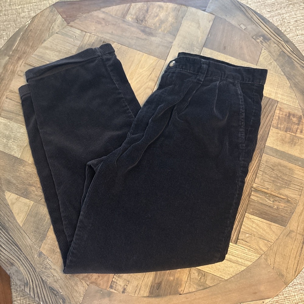 VTG  Bill Blass Corduroy Navy Pleated Trouser Mens 38X30 Cuffed Legs Grandpacore